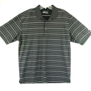 Nike Golf Fit Dry Mens Medium Golfer Polo Shirt Black Stripe Size M